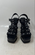 Load image into Gallery viewer, Michael Kors Womens Jagger Black Leather Block Heel Platform Sandals Size 6 M

