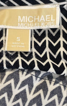 Load image into Gallery viewer, Michael Kors Womens White &amp; Black Printed Long Sleeve Shift Dress Size S
