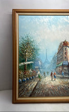 Load image into Gallery viewer, Vintage Parisian Street Scene Framed Art Painting Signed By Caroline Burnett

