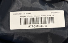 Load image into Gallery viewer, Kasper Separates Womens Black Scalloped Notch Lapel One-Button Blazer Size 16
