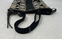 Load image into Gallery viewer, Coach Womens Beige Black Signature Print Adjustable Strap Zip Top Crossbody Bag
