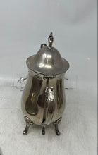 Load image into Gallery viewer, Lot Of 4 Pcs Vintage Silver-Tone Footed Teapot With Sugar Bowl Creamer And Tray
