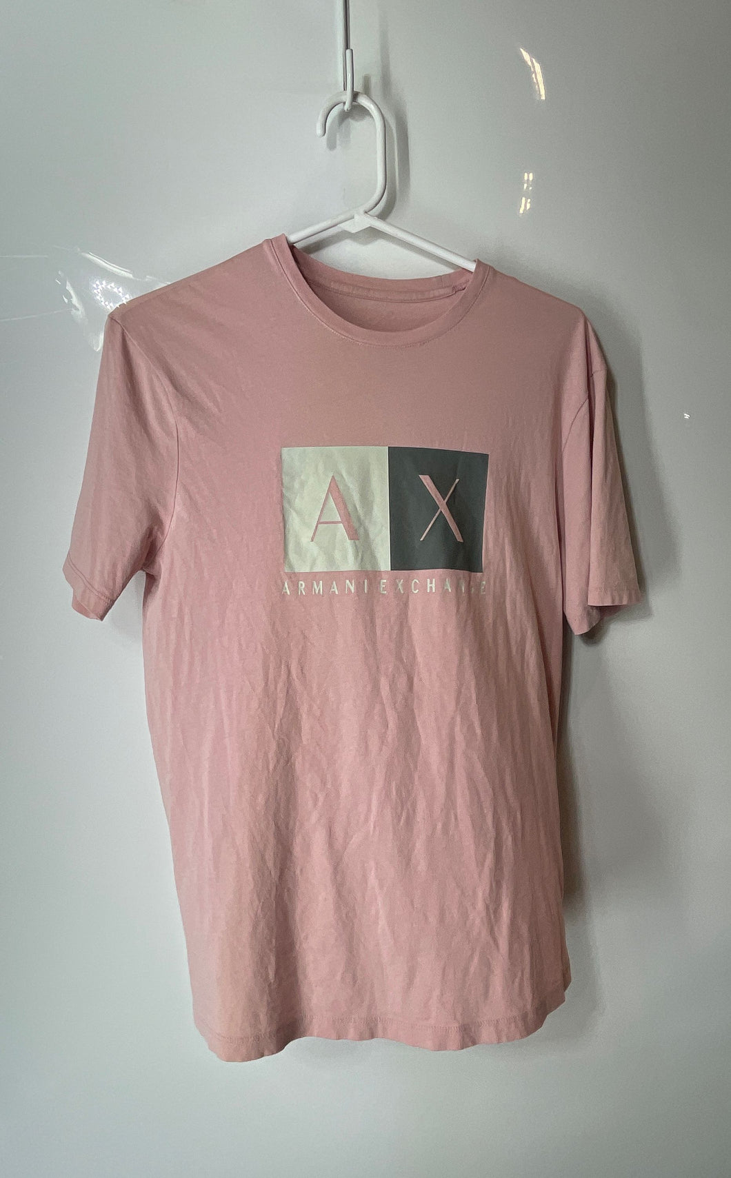 Armani Exchange Mens Pink Short Sleeve Pullover Graphic T-Shirt Size Small