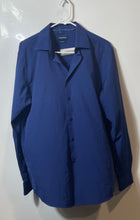 Load image into Gallery viewer, Nautica Mens Blue Collared Long Sleeve Slim Fit Dress Shirt Size Large
