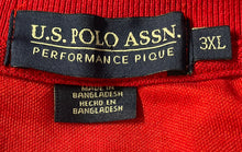 Load image into Gallery viewer, U.S. Polo Assn. Mens Red Collared Short Sleeve Golf Polo Shirt Size 3XL
