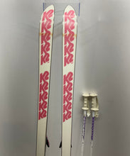 Load image into Gallery viewer, K2 Mens Ivory Salomon Easy Turn Base All-Mountain Snow Skis With Case
