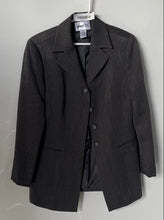 Load image into Gallery viewer, Donizetti Womens Gray Notch Lapel Single Breasted Four-Button Blazer Size 8
