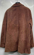 Load image into Gallery viewer, Savannah Womens Brown Leather Long Sleeve Notch Lapel One-Button Blazer Size 16
