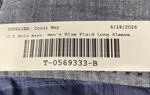 Load image into Gallery viewer, U.S.Polo Assn. Mens Blue Plaid Cotton Long Sleeve Button-Up Shirt Size Small
