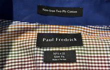 Load image into Gallery viewer, Paul Fredrick Mens Multicolor Long Sleeve Slim-Fit Dress Shirt Size 16 1/2
