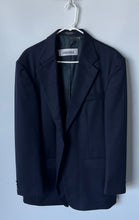 Load image into Gallery viewer, Oscar De La Renta Mens Blue Wool Notch Lapel Single Breasted Blazer Jacket 41R
