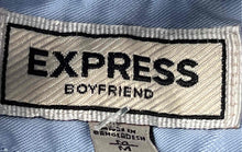 Load image into Gallery viewer, Express Boyfriend Womens Blue Plaid Long Sleeve Collared Button-Up Shirt Size M
