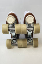 Load image into Gallery viewer, Chicago Womens Pro Star White Leather Lace-Up Quad Wheel Roller Skates Size 6
