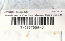 Load image into Gallery viewer, Original Penguin Mens Blue Printed Long Sleeve Collared Button-Up Shirt Size M
