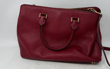 Load image into Gallery viewer, Michael Kors Womens Red Leather Detachable Strap Lined Zip Top Satchel Handbag
