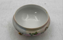 Load image into Gallery viewer, Cream Porcelain Floral Hand Painted Round Footed Jewelry Trinket Box With Lid
