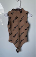 Load image into Gallery viewer, Guess Womens Brown Black Signature Print Sleeveless One-Piece Bodysuit Size M
