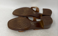Load image into Gallery viewer, Italian Shoemakers Womens Brown Leather Open Toe Slide Sandals Size 9.5

