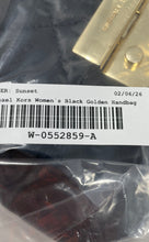 Load image into Gallery viewer, Michael Kors Womens Black Golden Inner Pockets Chain Strap Flap Shoulder Handbag
