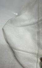 Load image into Gallery viewer, Donald J Pliner Womens White Pebbled Leather Inner Pocket Magnetic Tote Handbag
