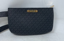 Load image into Gallery viewer, Michael Kors Womens Black Gray Signature Print Inner Pockets Crossbody Handbag

