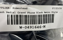 Load image into Gallery viewer, PF Product RJ11C Flash Redial Grand Phone Black Retro Style Telephone Not Tested

