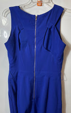 Load image into Gallery viewer, Bebe Womens Blue Sleeveless Back Zip Crew Neck One-Piece Jumpsuit Size XS
