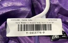 Load image into Gallery viewer, Zara Womens Purple Long Sleeve V-Neck Back Zip One-Piece Bodysuit Size XS
