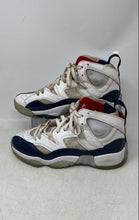 Load image into Gallery viewer, Nike Boys Jordan Jumpman Two Trey White Blue Leather Basketball Shoes Size 7Y
