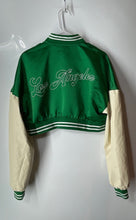 Load image into Gallery viewer, PrettyLittleThings Womens Green White Long Sleeve Cropped Bomber Jacket Size XS
