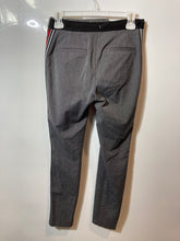 Load image into Gallery viewer, Zara Basic Womens Gray Red White Striped Flat Front Pockets Trouser Pants Sz S
