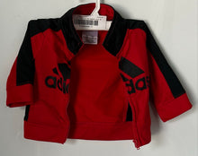Load image into Gallery viewer, Adidas Boys Black Red Long Sleeve Mock Neck Full-Zip Track Jacket Size 3M
