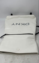 Load image into Gallery viewer, DKNY Womens Tilly White Black Faux Leather Adjustable Straps Foldover Backpack
