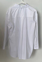 Load image into Gallery viewer, Karl Lagerfeld Womens White Graphic Print Long Sleeve Button-Up Shirt Size M
