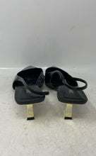 Load image into Gallery viewer, Zara Womens Black Leather Pointed Toe Slip-On Slingback Heels Size EU 42
