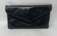 Load image into Gallery viewer, Erik Womens Black Leather Inner Pocket Envelope Shoulder Strap Clutch Bag
