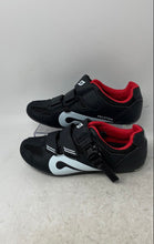 Load image into Gallery viewer, Peloton Mens Black Red 3 Bolt Adjustable Strap Road Cycling Shoes Size 39
