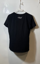 Load image into Gallery viewer, Karl Lagerfeld Womens Black White Short Sleeve Crew Neck Graphic T-Shirt Size XS
