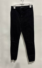 Load image into Gallery viewer, Zara Womens Black Dark Wash Raw Hem Distressed Denim Skinny Leg Jeans Size 8

