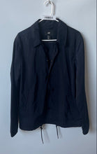 Load image into Gallery viewer, H&amp;M Mens Navy Blue Long Sleeve Pockets Collared Snap Front Jacket Size M
