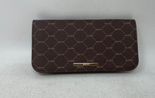 Load image into Gallery viewer, Aldo Womens Brown Geometric Monogram Faux Leather Zip-Around Wallet With Box
