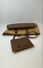 Load image into Gallery viewer, Michael Kors Womens Raffia Brown Woven Double Handle Tote Handbag
