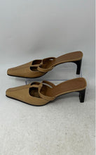 Load image into Gallery viewer, Max De Carlo Womens Brown Leather Slip-On Crossover Straps Mule Heels Size 9 B
