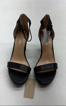 Load image into Gallery viewer, Dobolin Womens Black Leather Open Toe Buckle Ankle Strap Heels Size 8W With Tag

