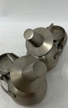 Load image into Gallery viewer, Set Of 2 Pcs Eddie Bauer Home Snowman Brushed Steel Votive Candle Holder

