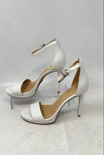 Load image into Gallery viewer, Michael Kors Womens Hutton White Stiletto Heel Ankle Strap Sandals Size 6.5M
