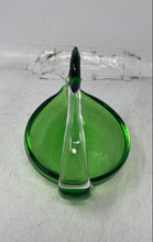 Load image into Gallery viewer, Mid-Century Green Art Glass Swan Dish Candy Bowl With Clear Glass Neck And Head
