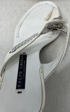 Load image into Gallery viewer, Ralph Lauren Womens White Leather Kitten Heel Slip-On Thong Sandals Size 7B
