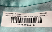 Load image into Gallery viewer, Calvin Klein Womens Light Green Long Sleeve Button-Front Blouse Top Size S
