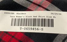 Load image into Gallery viewer, Zara Womens Black Red Plaid Long Sleeve Regular Fit Button-Up Shirt Size XL
